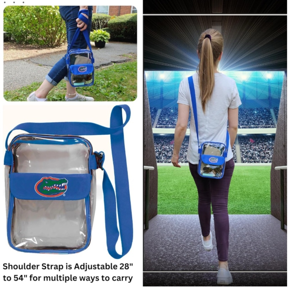 NWT NCAA Florida Gators Blue Crossbody Clear Bag Purse Stadium Approved - Picture 5 of 7